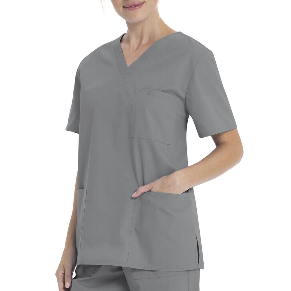 Scrubstar Unisex Solid V-Neck Scrub Top WM01T895 Condor Grey Size XL X-Large NWT